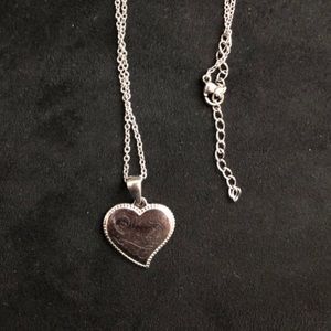 Silver heart shaped necklace
